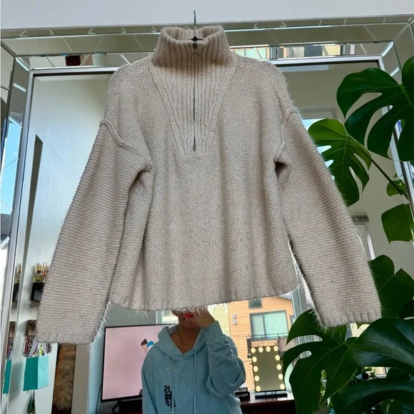 Universal Thread 1/4 Zip Cream Sweater - Picture 5 of 9